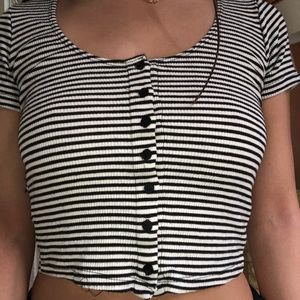Brandy melville black and white stripped crop